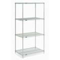 Nexel Chrome Wire Shelving, 24W X 24D x 74H 24247C